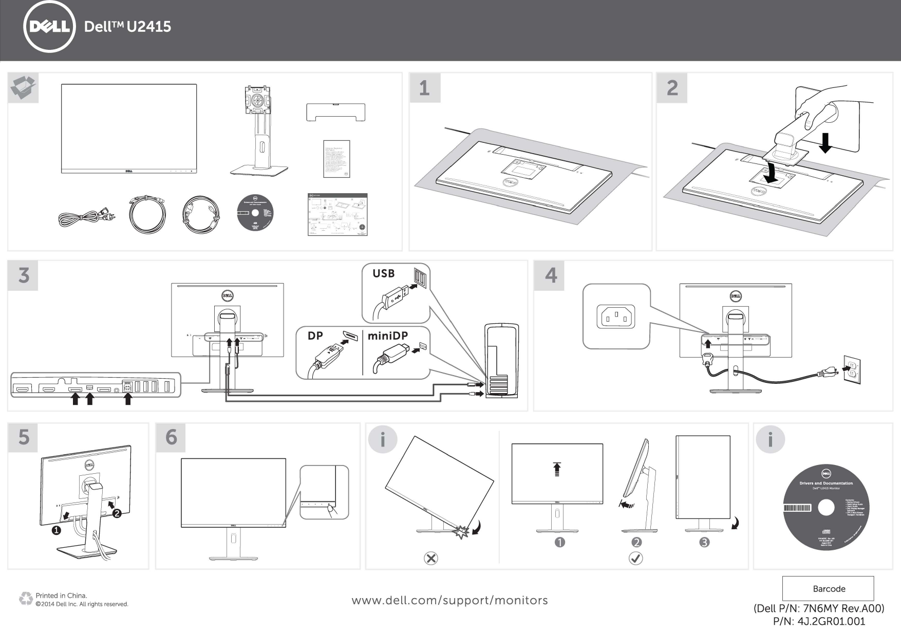 dell u2415 monitor connections