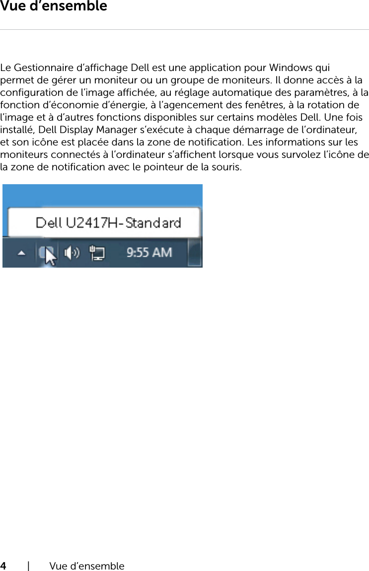 Page 4 of 10 - Dell Dell-u2417ha-monitor U2417HA Display Manager Guide D’utilisation De User Manual Ultra Sharp L'utilisateur User's Guide2 Fr-fr