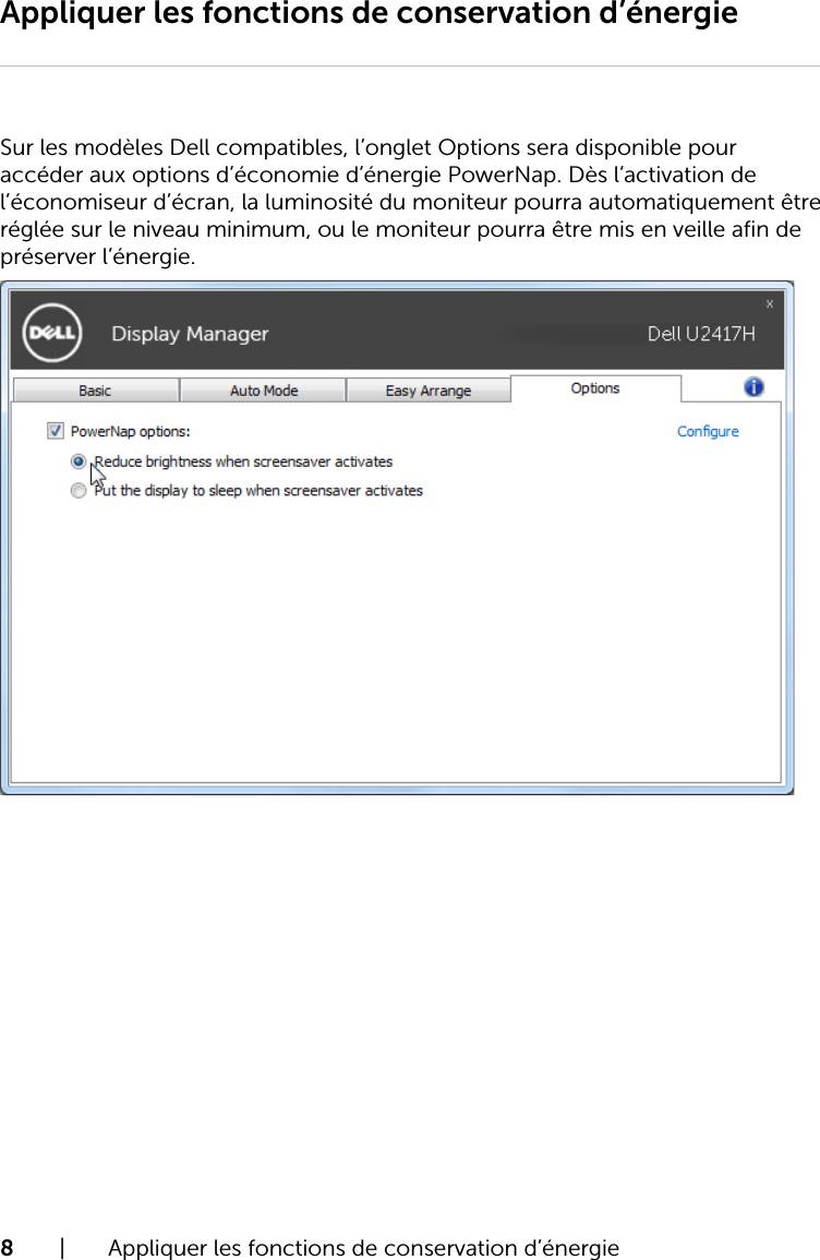 Page 8 of 10 - Dell Dell-u2417ha-monitor U2417HA Display Manager Guide D’utilisation De User Manual Ultra Sharp L'utilisateur User's Guide2 Fr-fr