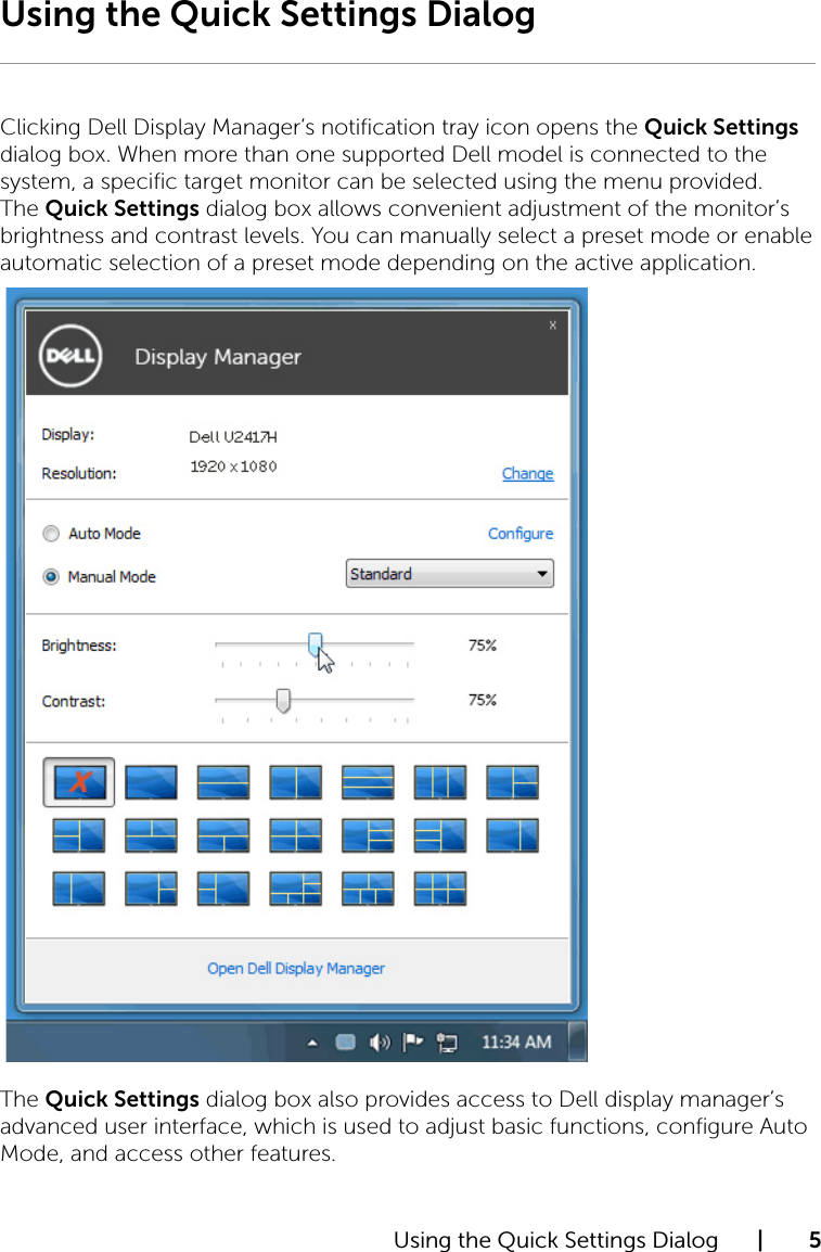 Page 5 of 10 - Dell Dell-u2417h-monitor U2417H Display Manager User’s Guide User Manual User's Guide2 En-us