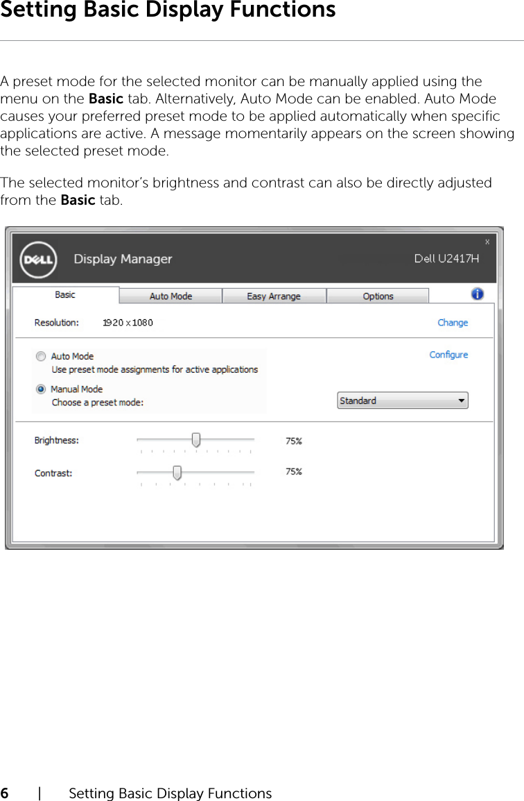 Page 6 of 10 - Dell Dell-u2417h-monitor U2417H Display Manager User’s Guide User Manual User's Guide2 En-us