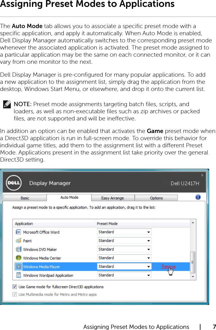 Page 7 of 10 - Dell Dell-u2417h-monitor U2417H Display Manager User’s Guide User Manual User's Guide2 En-us