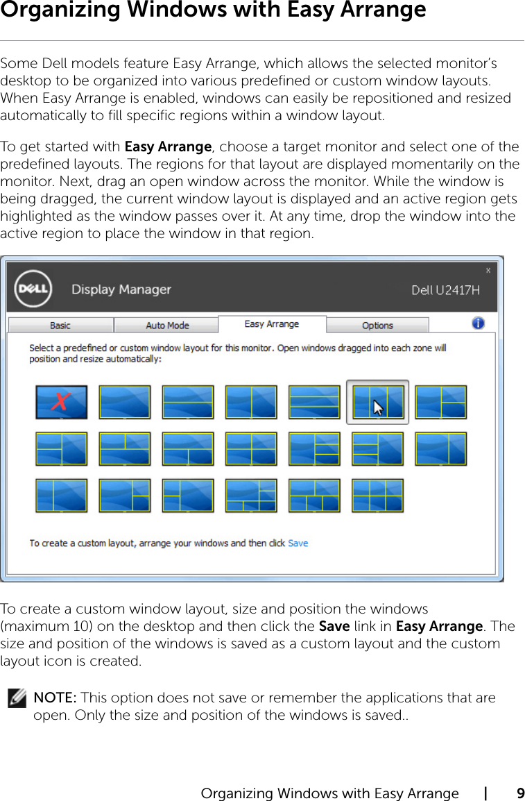 Page 9 of 10 - Dell Dell-u2417h-monitor U2417H Display Manager User’s Guide User Manual User's Guide2 En-us