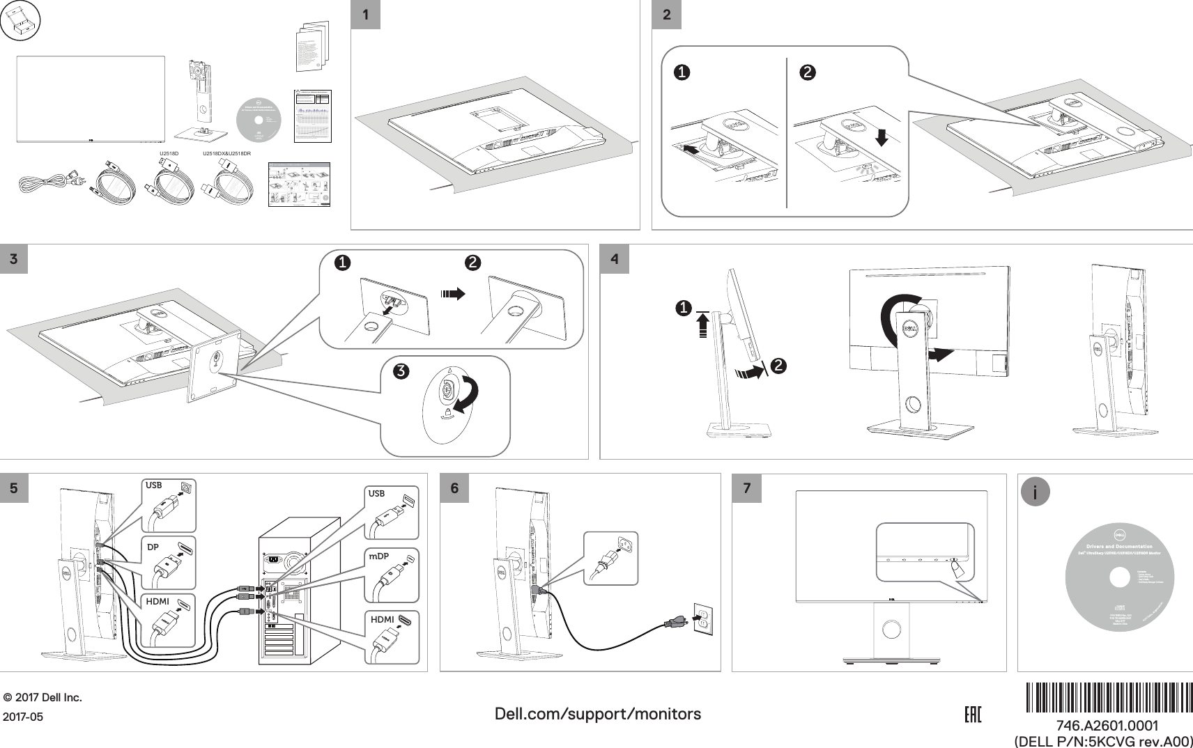 Page 1 of 1 - Dell Dell-u2518d-monitor UltraSharp U2518D - Quick Setup Guide User Manual  Ultra Sharp En-us