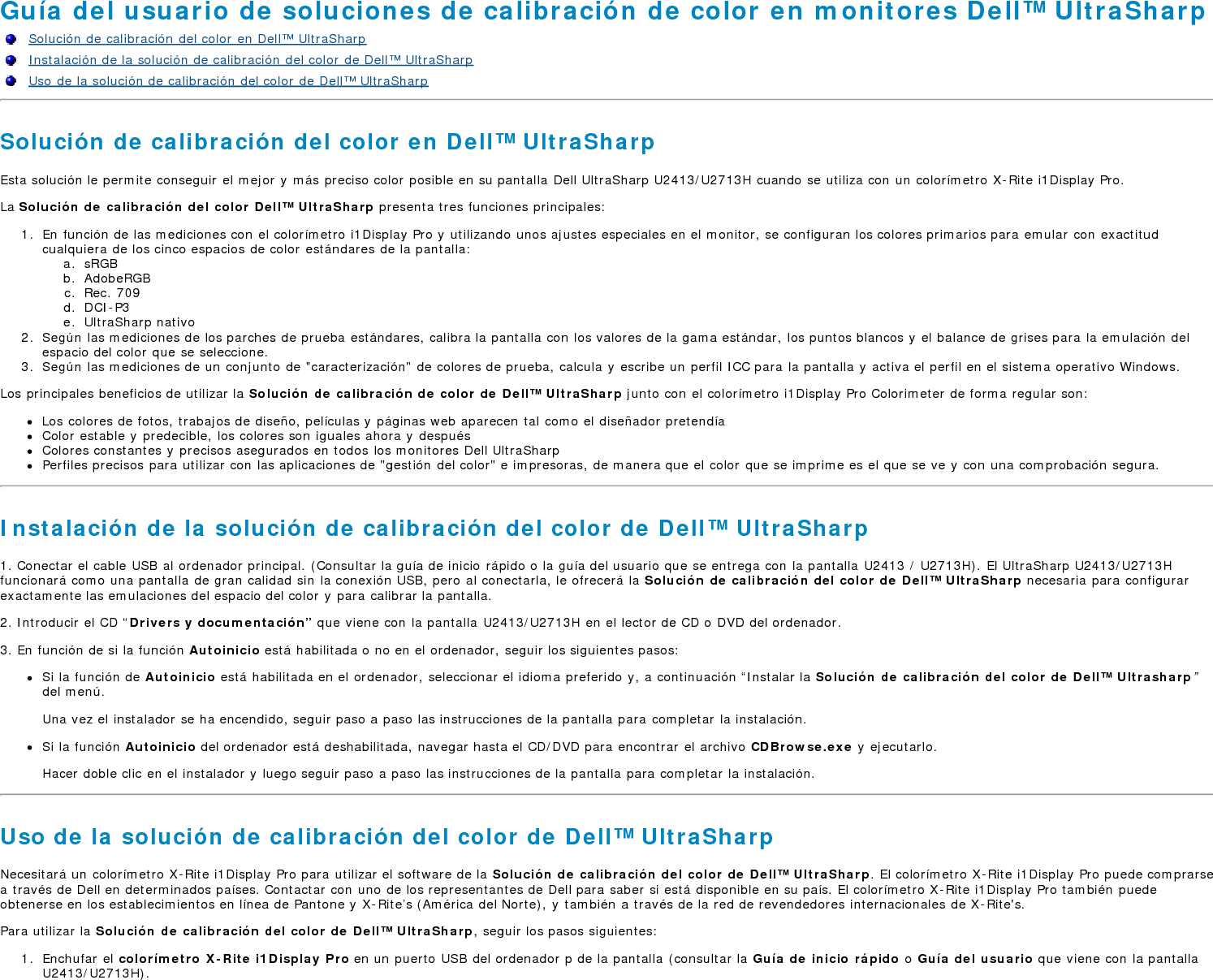 Page 2 of 2 - Dell Dell-u2713h U2713H Monitor Color Calibration User's Guide User Manual Guide3 Es-mx