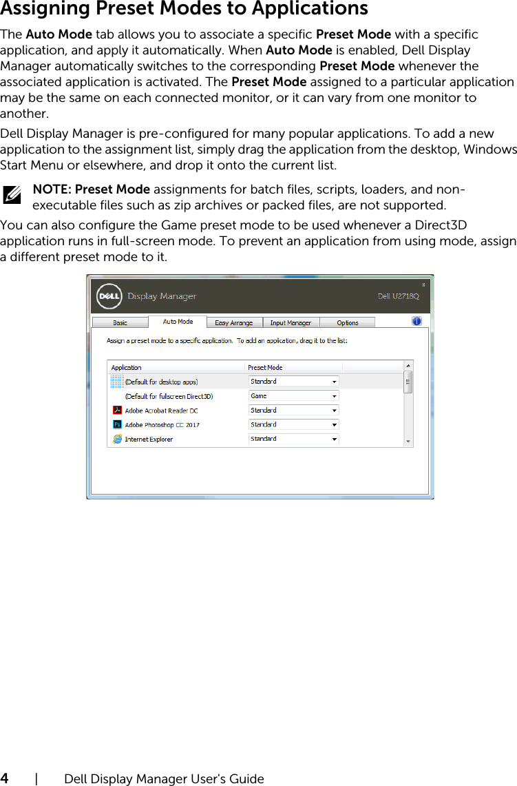 Page 4 of 9 - Dell Dell-u2718q-monitor U2718Q Display Manager User’s Guide User Manual User's Guide2 En-us