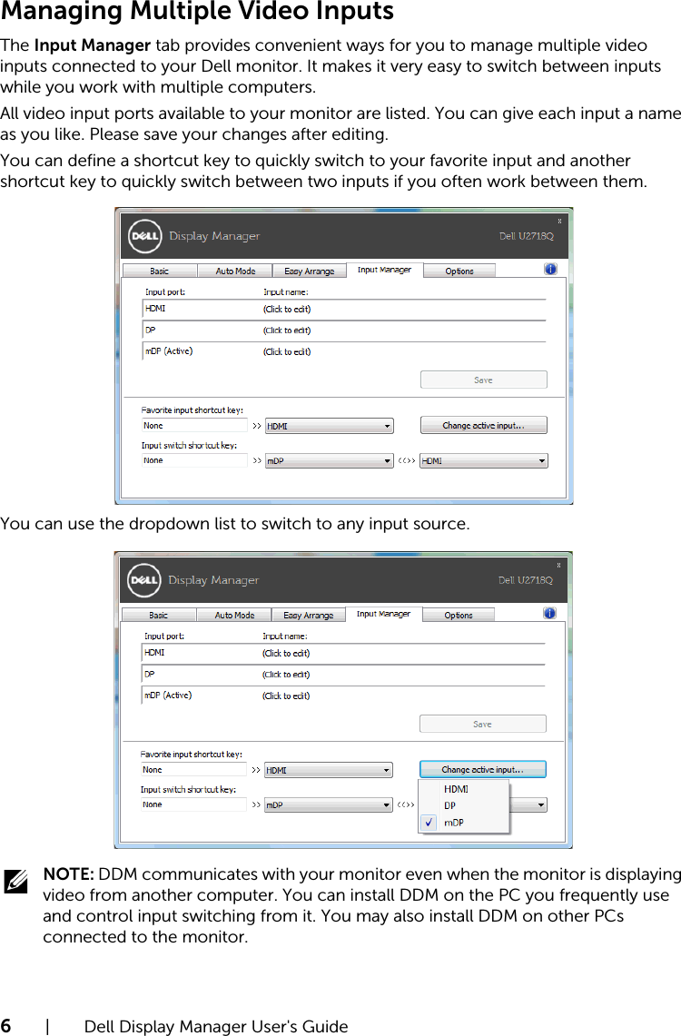 Page 6 of 9 - Dell Dell-u2718q-monitor U2718Q Display Manager User’s Guide User Manual User's Guide2 En-us