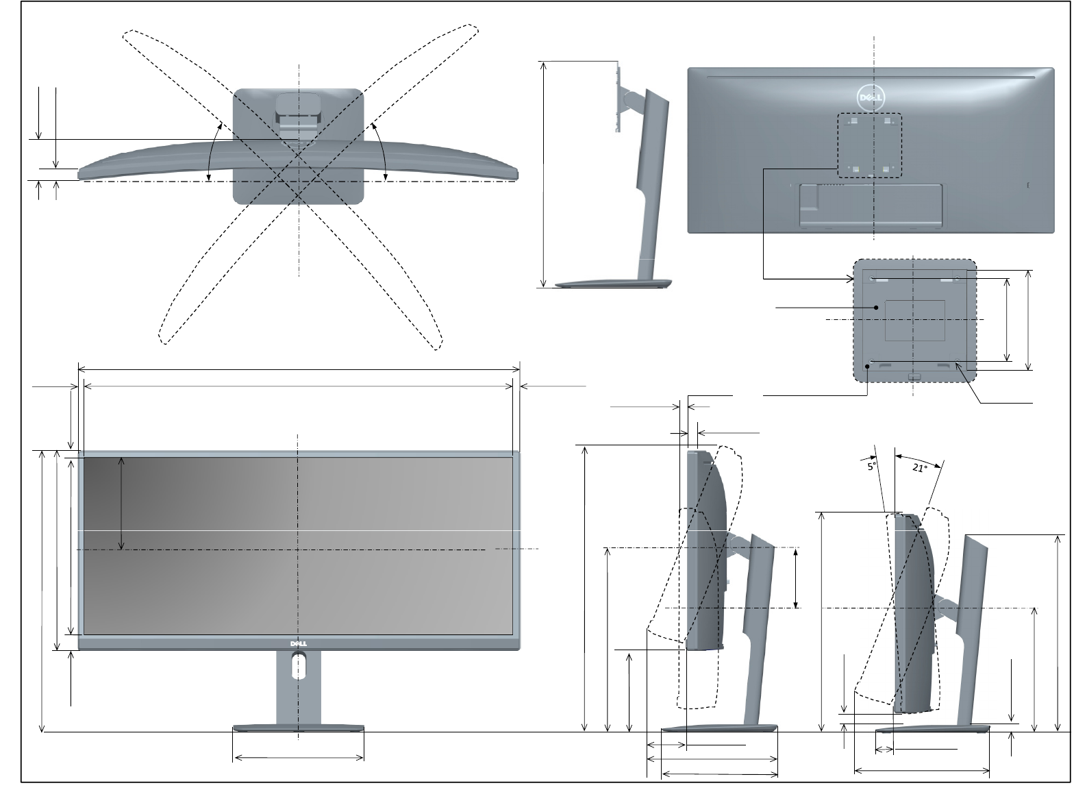 u3415w dimensions