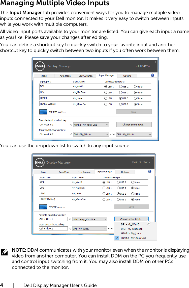 Page 4 of 7 - Dell Dell-u3417w-monitor UltraSharp U3417W Monitor Display Manager User's Guide User Manual Ultra Sharp Guide2 En-us