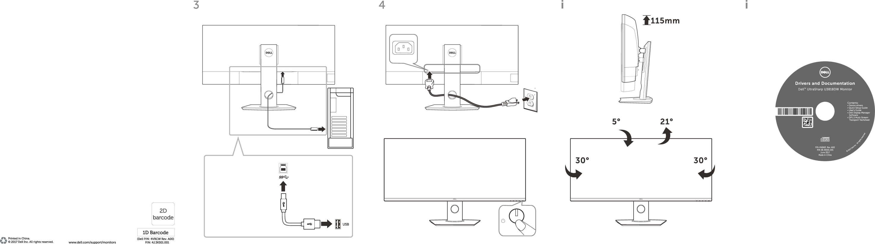 Page 2 of 2 - Dell Dell-u3818dw-monitor U3818DW - Quick Setup Guide User Manual  En-us