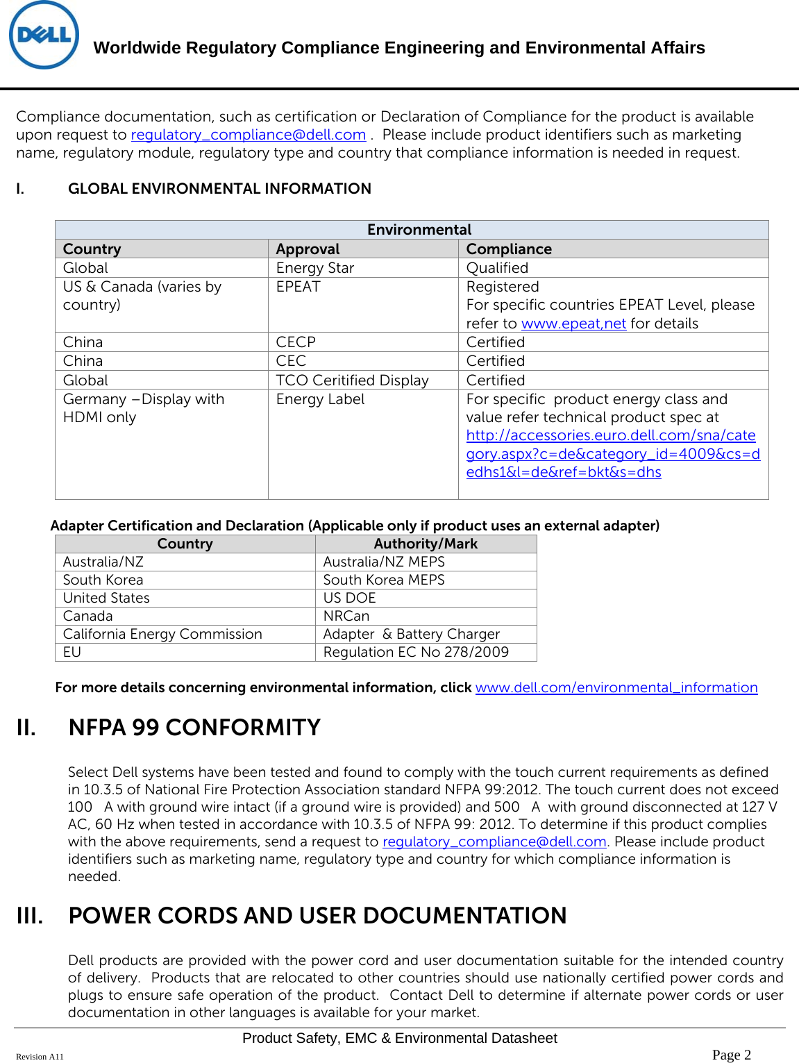 Page 2 of 6 - Dell Dell-up3017-monitor - Disp_u3017t User Manual  Regulatory And Environmental Datasheet Monitor Up3017,up3017t,n A,dell