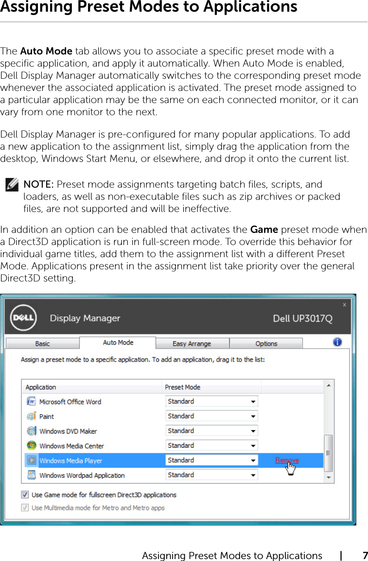 Page 7 of 12 - Dell Dell-up3017q-monitor UltraSharp UP3017Q Display Manager User Guide Manual Ultra Sharp User’s User's Guide2 En-us