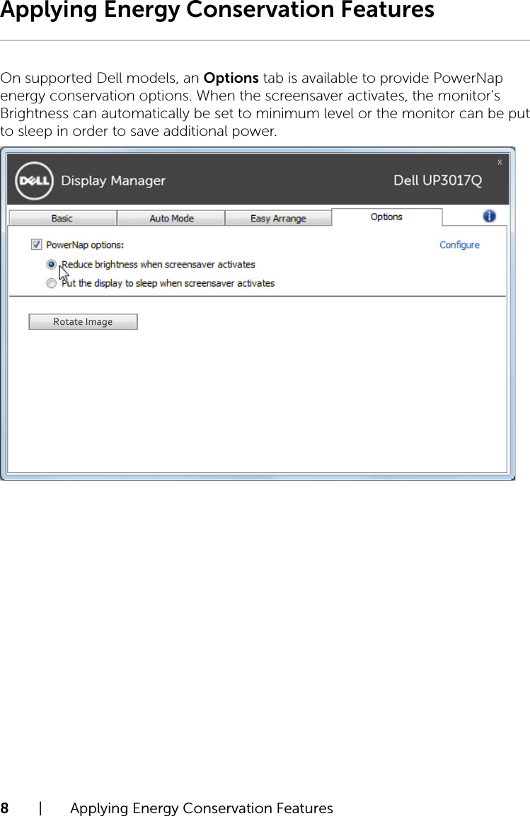 Page 8 of 12 - Dell Dell-up3017q-monitor UltraSharp UP3017Q Display Manager User Guide Manual Ultra Sharp User’s User's Guide2 En-us