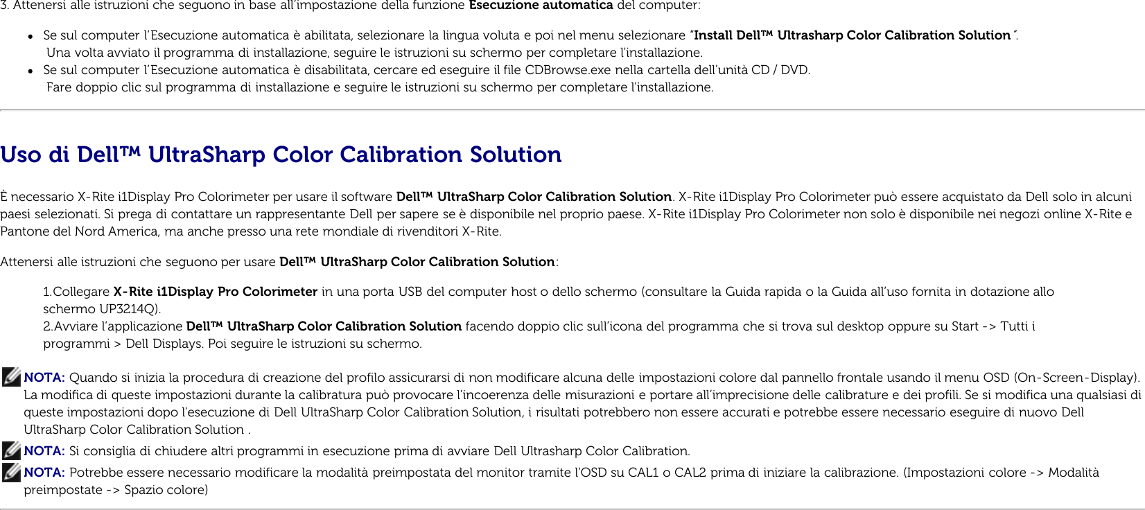 Page 2 of 2 - Dell Dell-up3214q Guida All'uso Di UltraSharp Color Calibration Solution User Manual Monitor Ultra Sharp 32 All’uso User's Guide2 It-it