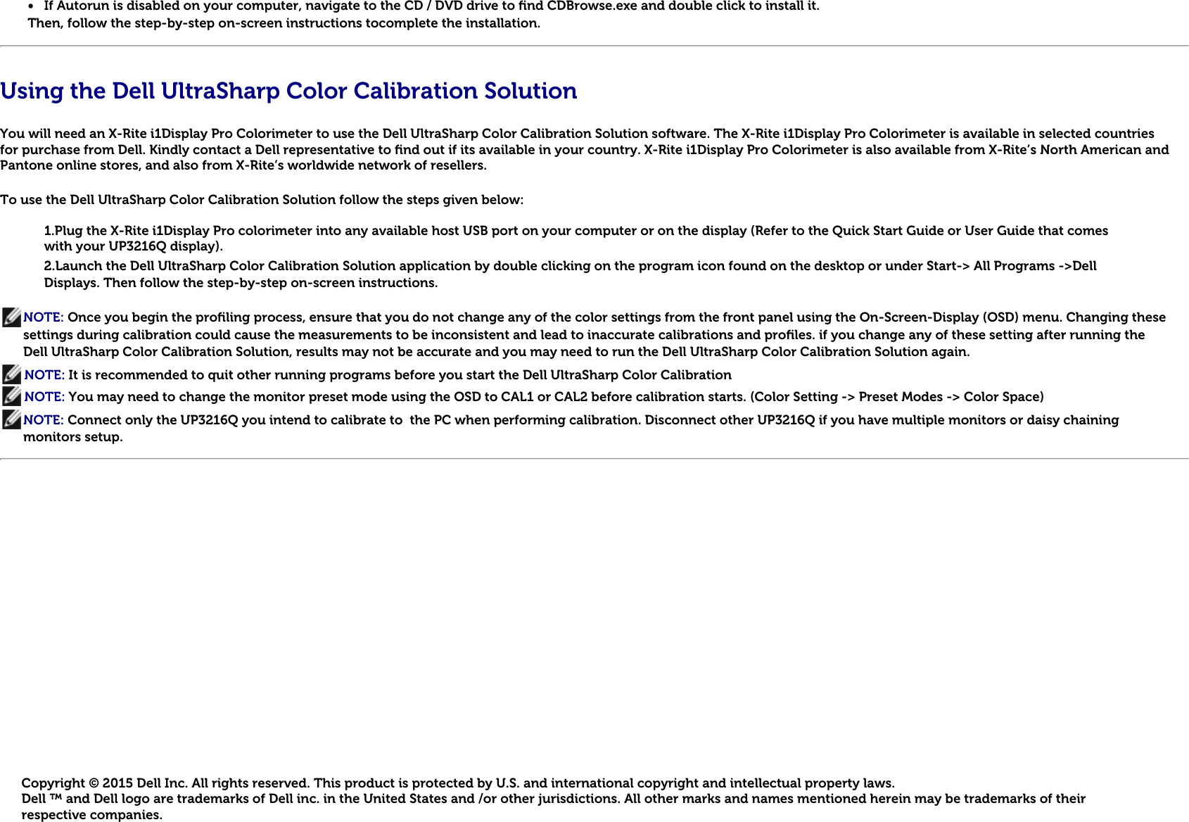 Page 2 of 2 - Dell Dell-up3216q-monitor UltraSharp Color Calibration Solution User’s Guide User Manual Ultra Sharp UP3216Q User‘s User's Guide3 En-us