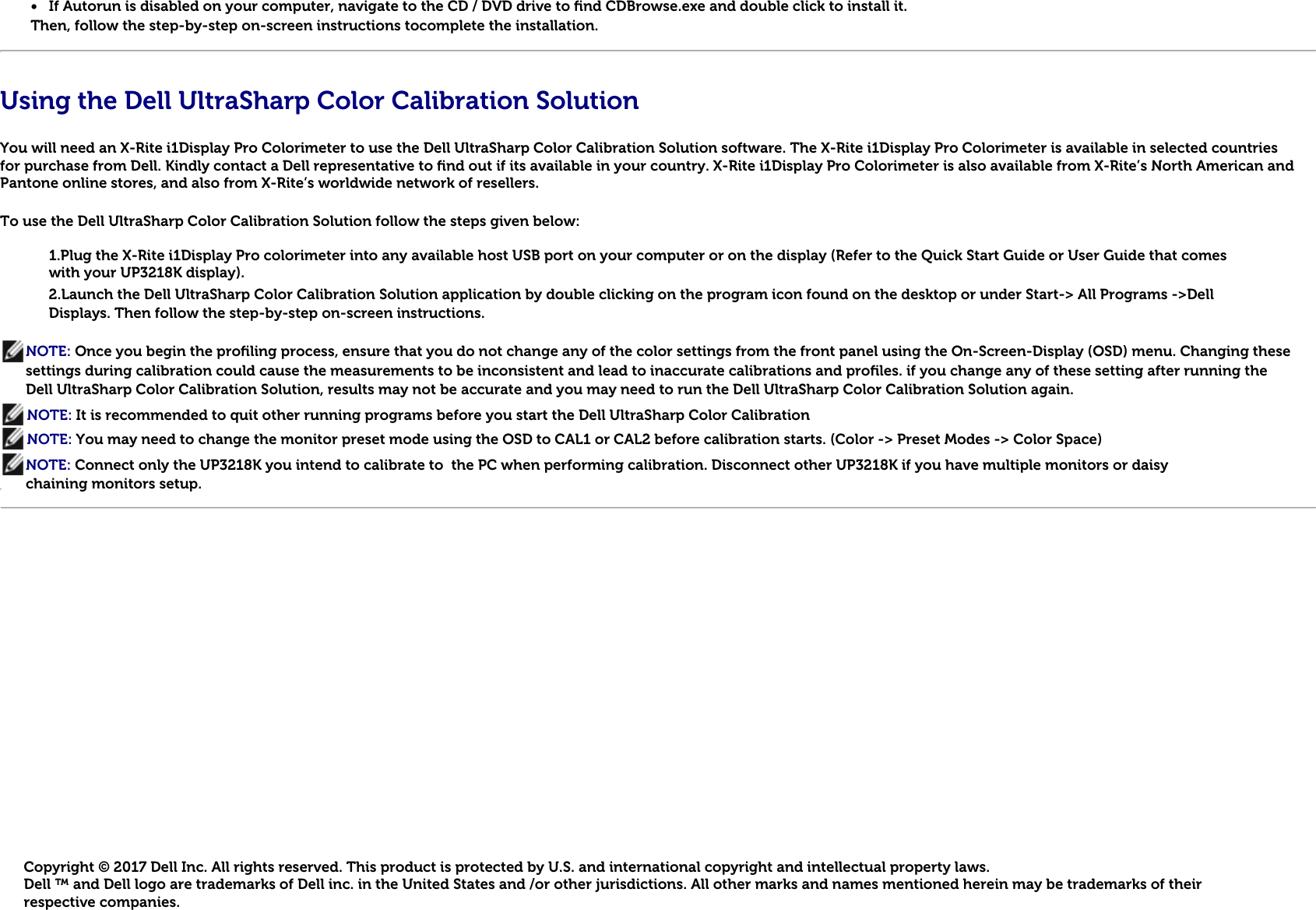 Page 2 of 2 - Dell Dell-up3218k-monitor UltraSharp UP3218K Color Calibration Solution User’s Guide User Manual Ultra Sharp User's Guide3 En-us