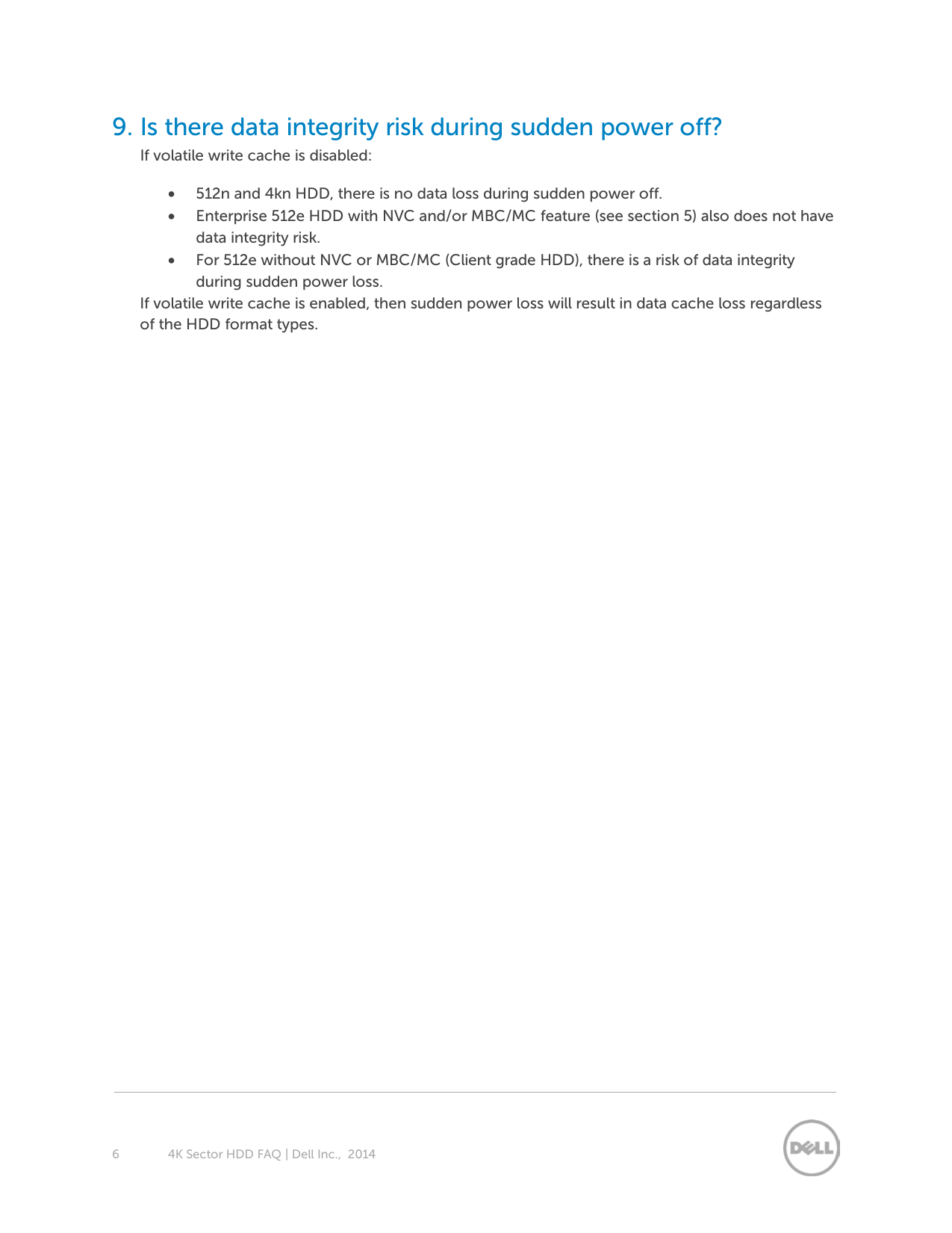 Page 6 of 6 - Dell Poweredge-c4130 4K Sector HDD FAQ User Manual  - Reference Guide En-us
