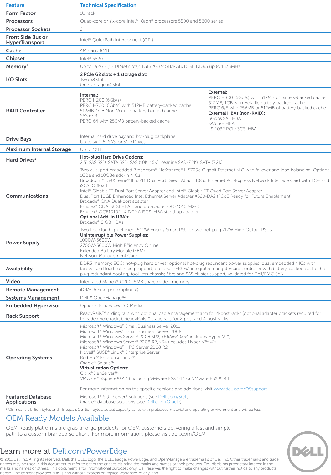 Page 2 of 2 - Dell If Not Then Server-poweredge-r610-specs-en