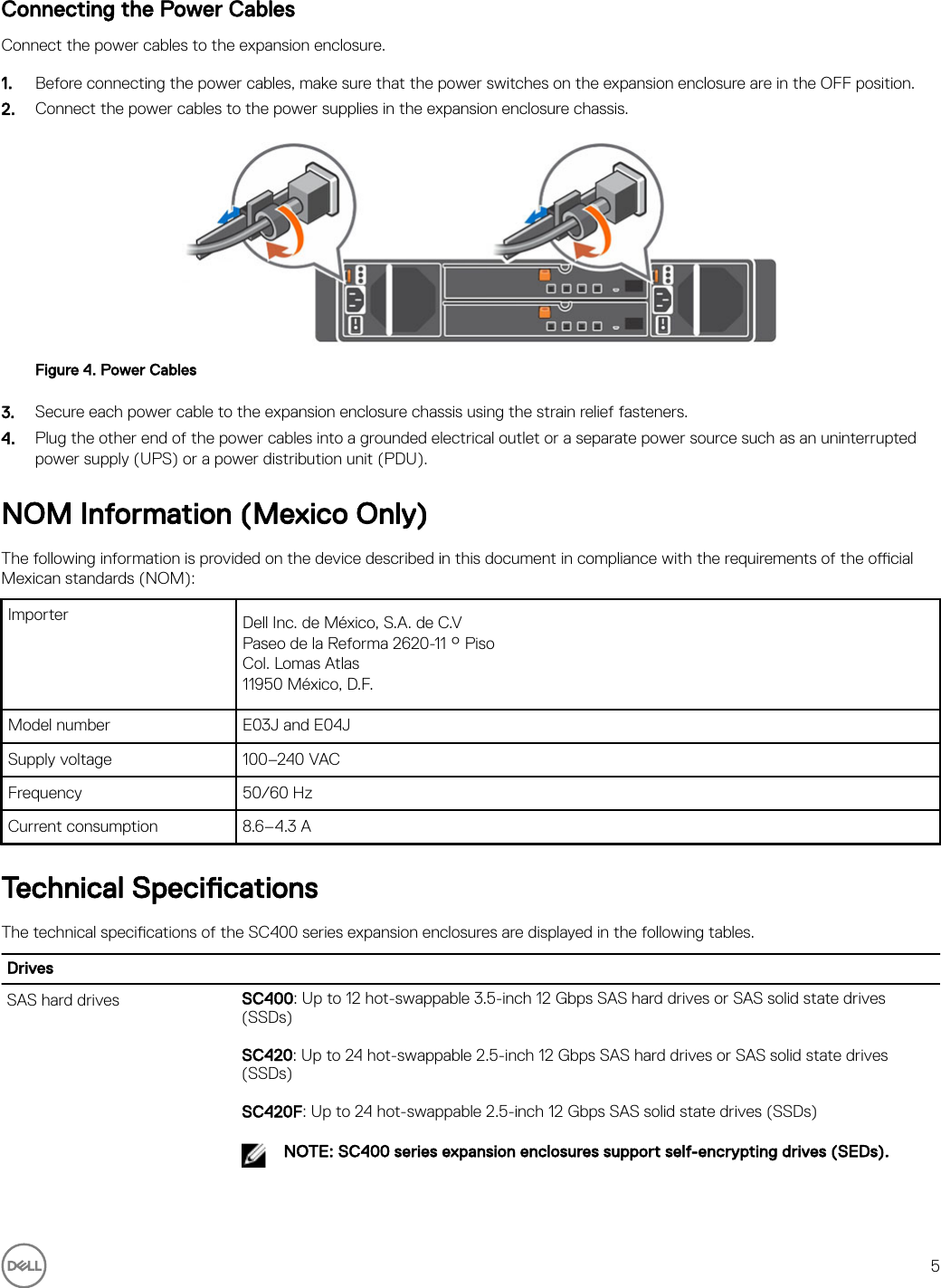 Page 5 of 7 - Dell Storage-sc420f Storage Center SC400, SC420, And SC420F Expansion Enclosure Getting Started Guide User Manual - Storage-sc400 Setup En-us
