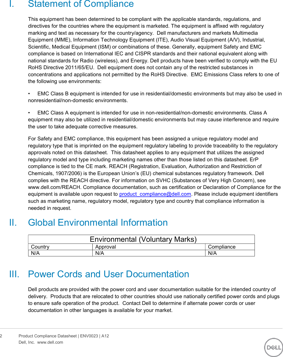 Page 2 of 6 - Dell Storage-sc460 - ENV0023_A12-00 Alter Ego Datasheet Oct2017 User Manual  Regulatory And Environmental Emc Storage Sc460,cyae,n A,dell