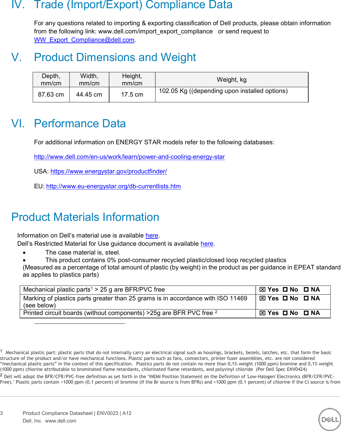 Page 3 of 6 - Dell Storage-sc460 - ENV0023_A12-00 Alter Ego Datasheet Oct2017 User Manual  Regulatory And Environmental Emc Storage Sc460,cyae,n A,dell