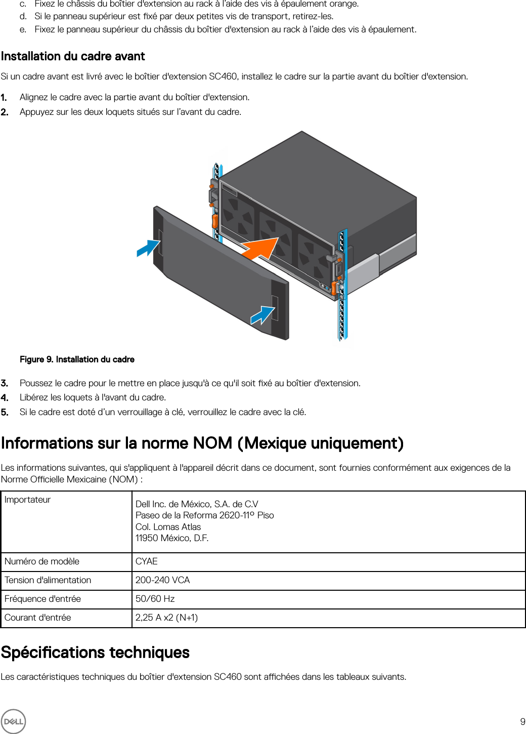Page 9 of 11 - Dell Storage-sc460 Boîtier D'extension SC460 Guide De Mise En Route User Manual S SupplÃ©mentaires - BoÃ®tier Setup Fr-fr