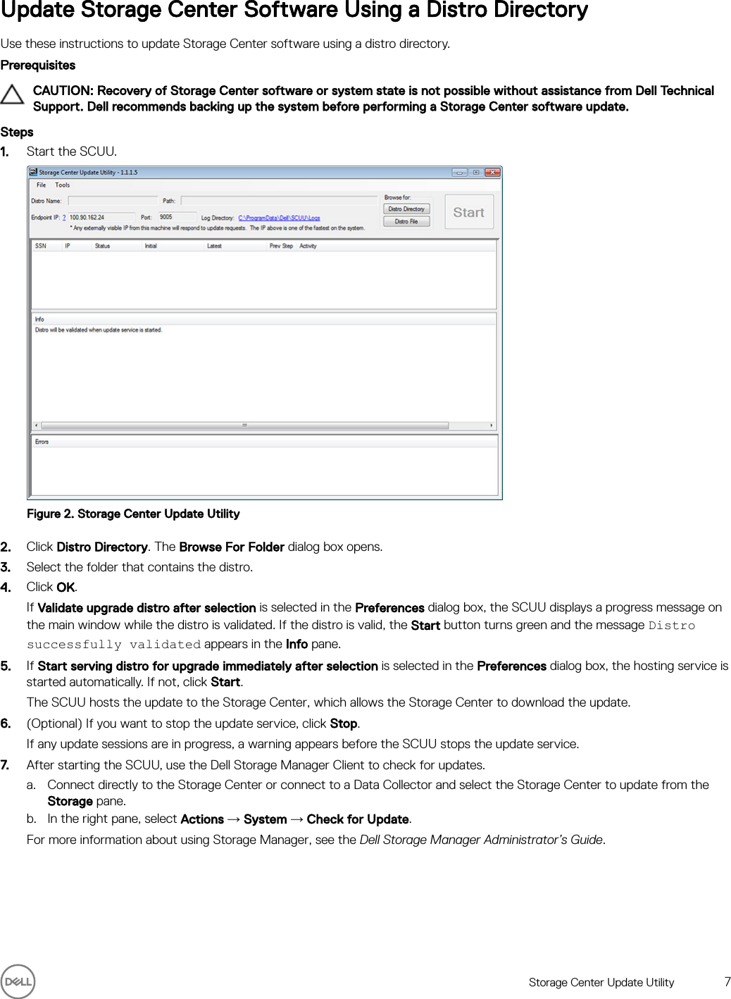 Page 7 of 8 - Dell Storage-sc5020 Storage Center Update Utility Administrator’s Guide User Manual  - Administrator Guide9 En-us