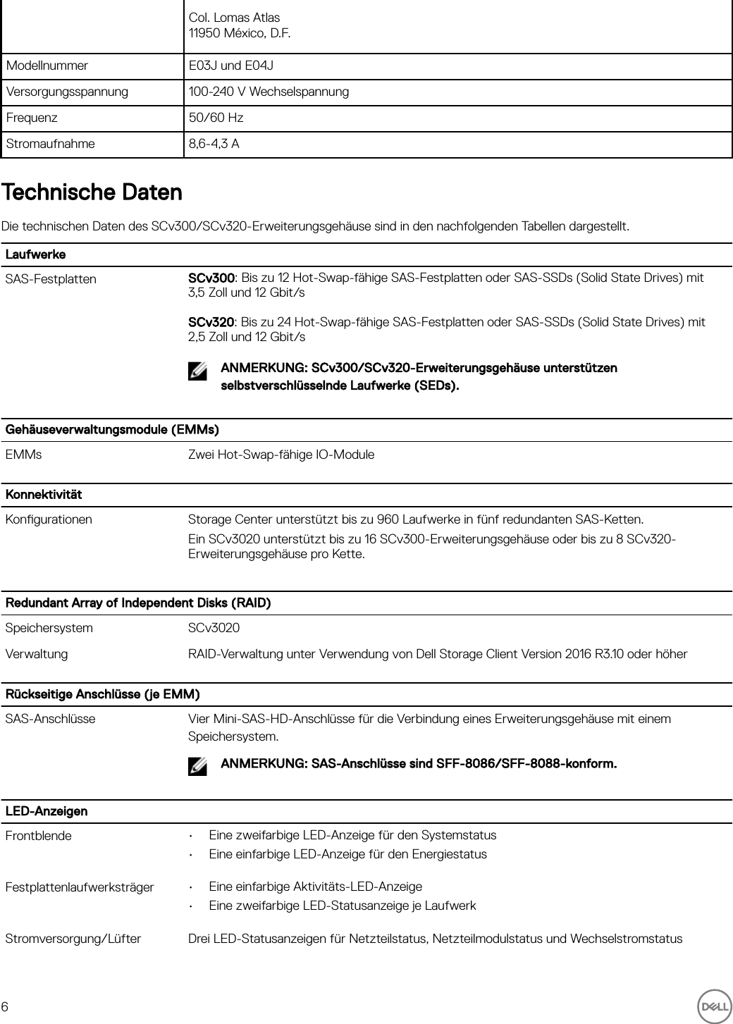 Page 6 of 7 - Dell Storage-scv300 Storage Center SCv300- Und SCv320-Erweiterungsgehäuse Handbuch Zum Einstieg User Manual Weitere Dokumente - SCv320-ErweiterungsgehÃ¤use Setup Guide De-de