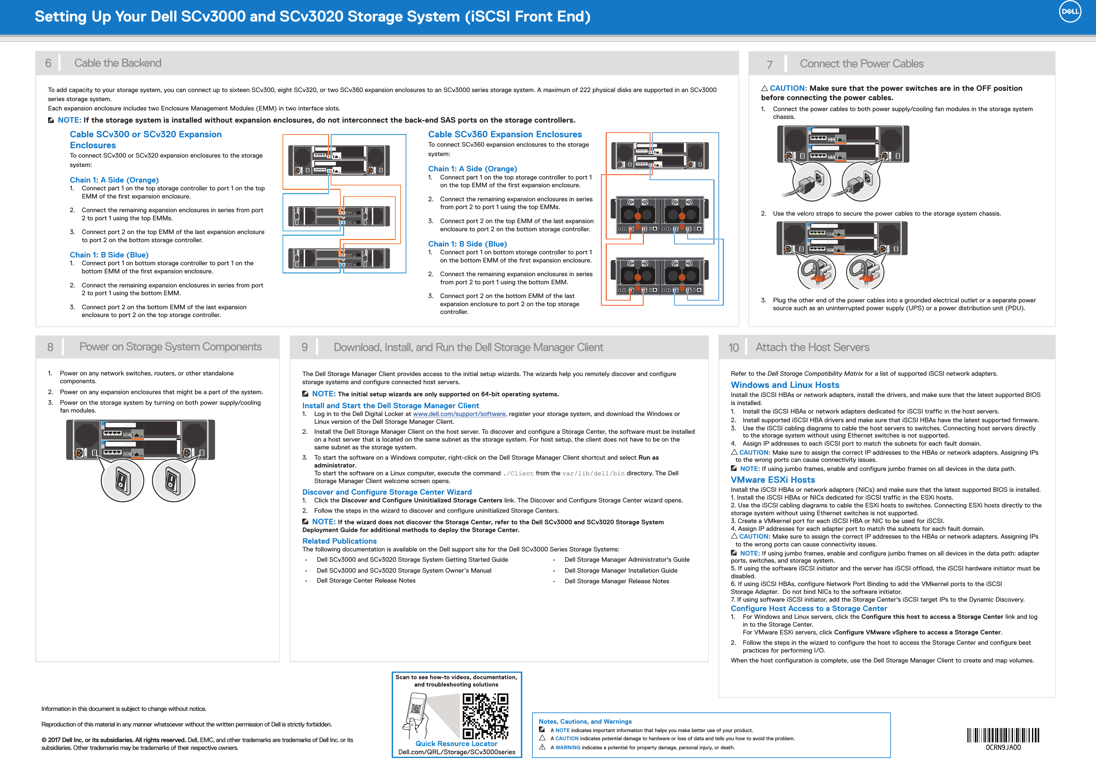 Page 2 of 2 - Dell Storage-scv3000 Setting Up Your SCv3000 And SCv3020 Storage System - ISCSI Front End User Manual  I SCSI Scv3000-scv3020-setup-poster-iscsi