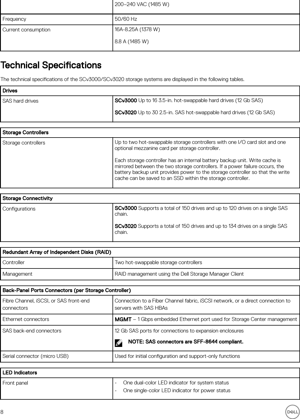 Page 8 of 10 - Dell Storage-scv3000 SCv3000 And SCv3020 Storage System Getting Started Guide User Manual  - Setup En-us