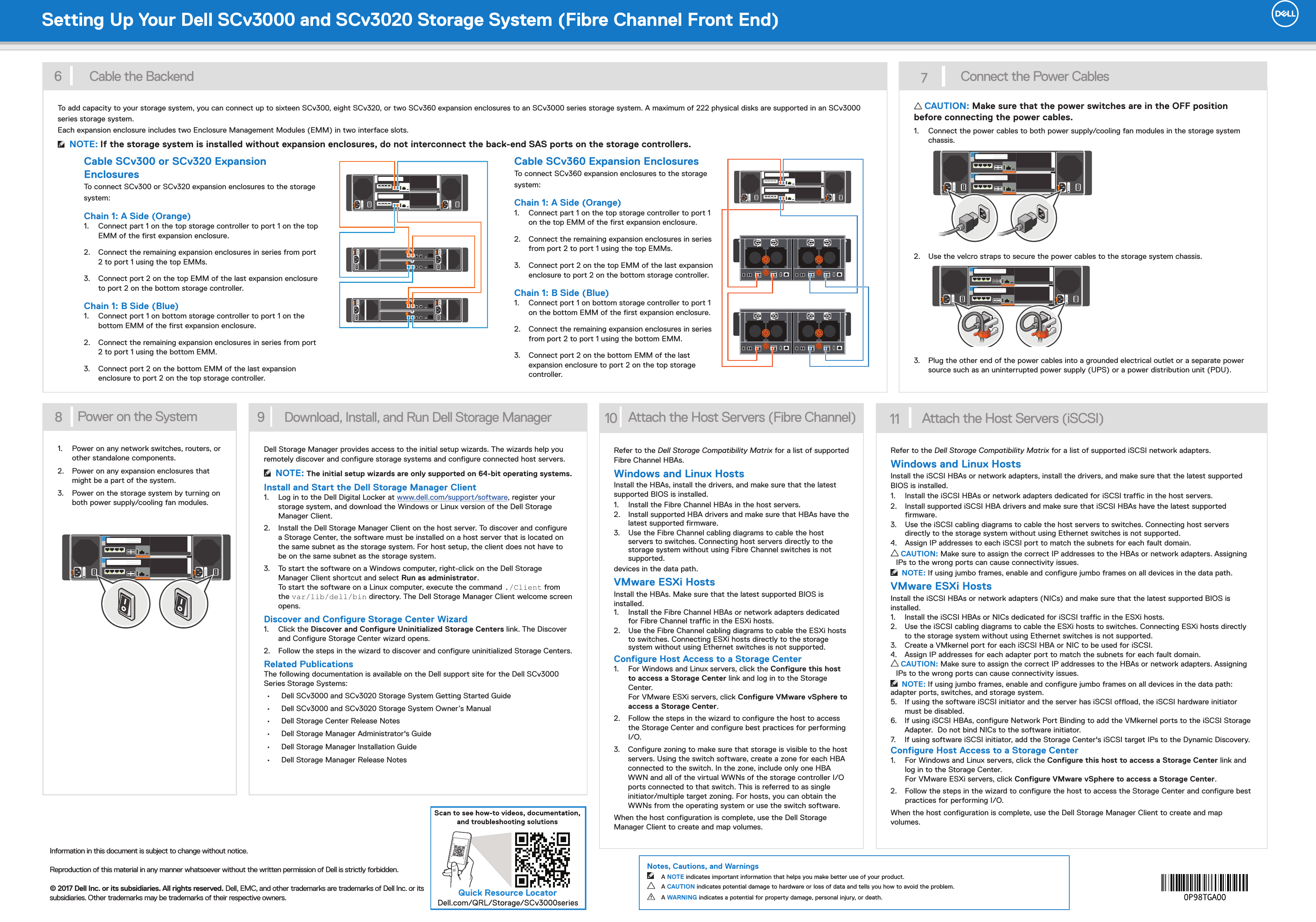 Page 2 of 2 - Dell Storage-scv3000 Setting Up Your SCv3000 And SCv3020 Storage System - Fibre Channel Front End User Manual  Scv3000-scv3020-setup-poster-fc