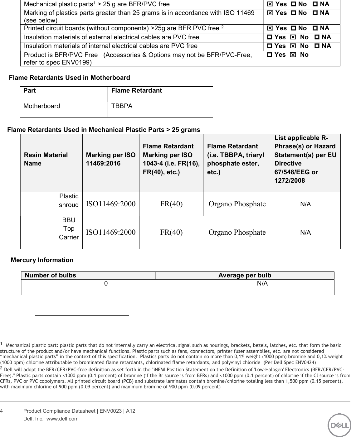 Page 4 of 6 - Dell Storage-scv3020 - SCv3000_SCv3020 Harpoon Update Format Aug 2017 Rev A User Manual Regulatory And Environmental Datasheet Emc Storage Scv3020,e03t,e03t001,dell