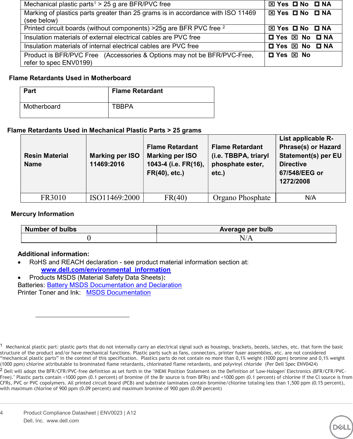 Page 4 of 6 - Dell Storage-scv320 - SC320 E04J New Format Oct 2017 Rev A User Manual  Regulatory And Environmental Datasheet Emc Storage Scv320,e04j,e04j001,dell