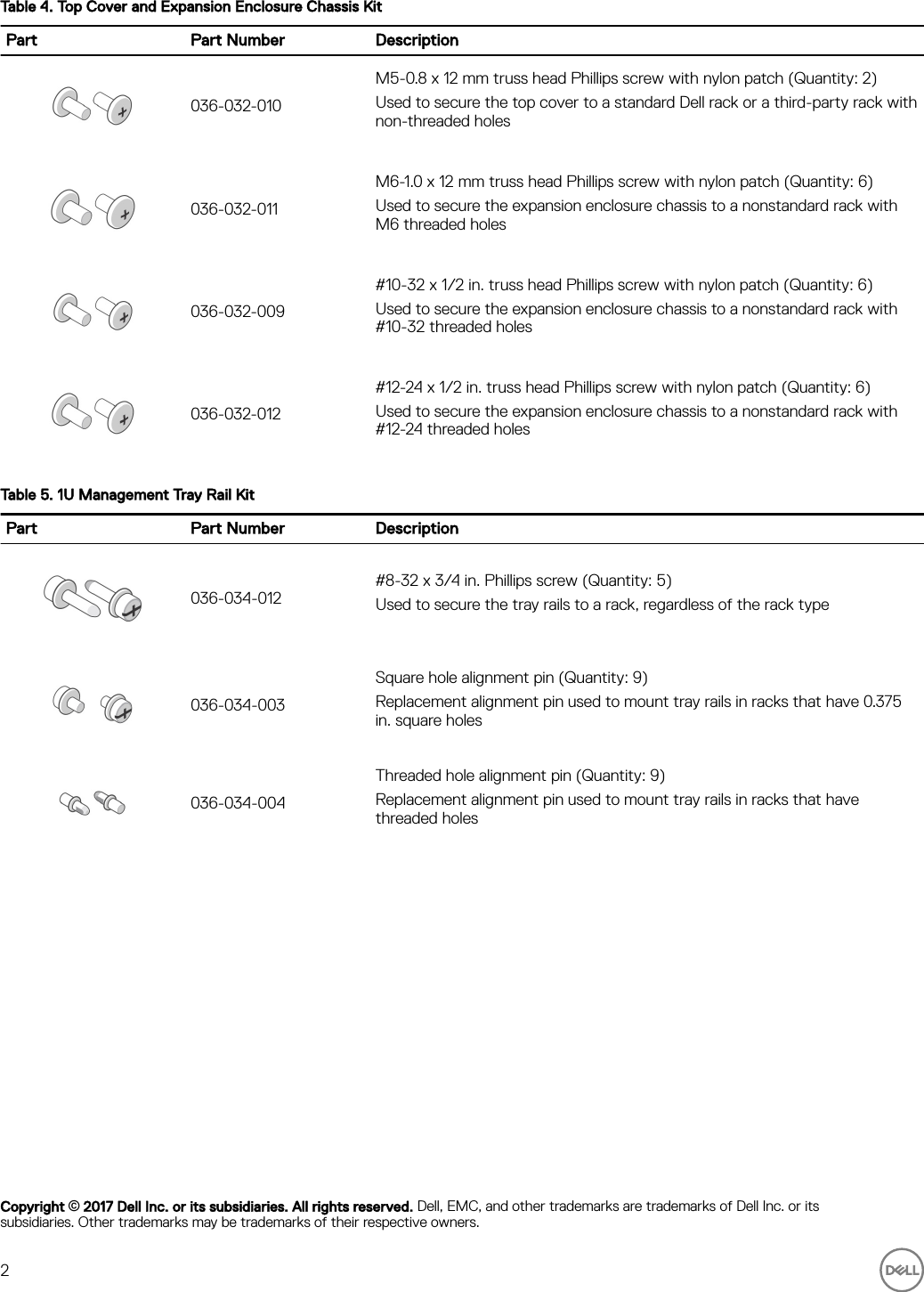 Page 2 of 2 - Dell Storage-scv360 SCv360 Expansion Enclosure Hardware Mounting Kits User Manual  - Glossary En-us