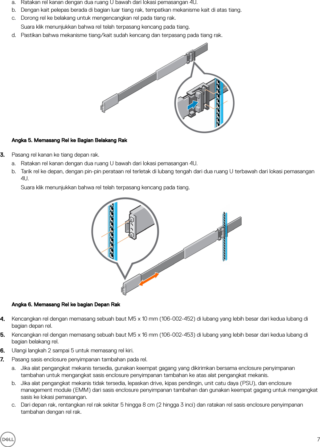 Page 7 of 11 - Dell Storage-scv360 Enclosure Penyimpanan Tambahan SCv360 Panduan Pengaktifan User Manual  - Setup Guide In-id