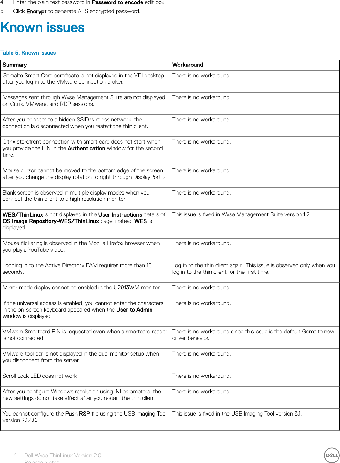 Page 4 of 7 - Dell Wyse-3040-thin-client Wyse ThinLinux Version 2.0 Release Notes User Manual  - Thin Linux Release-notes2 En-us