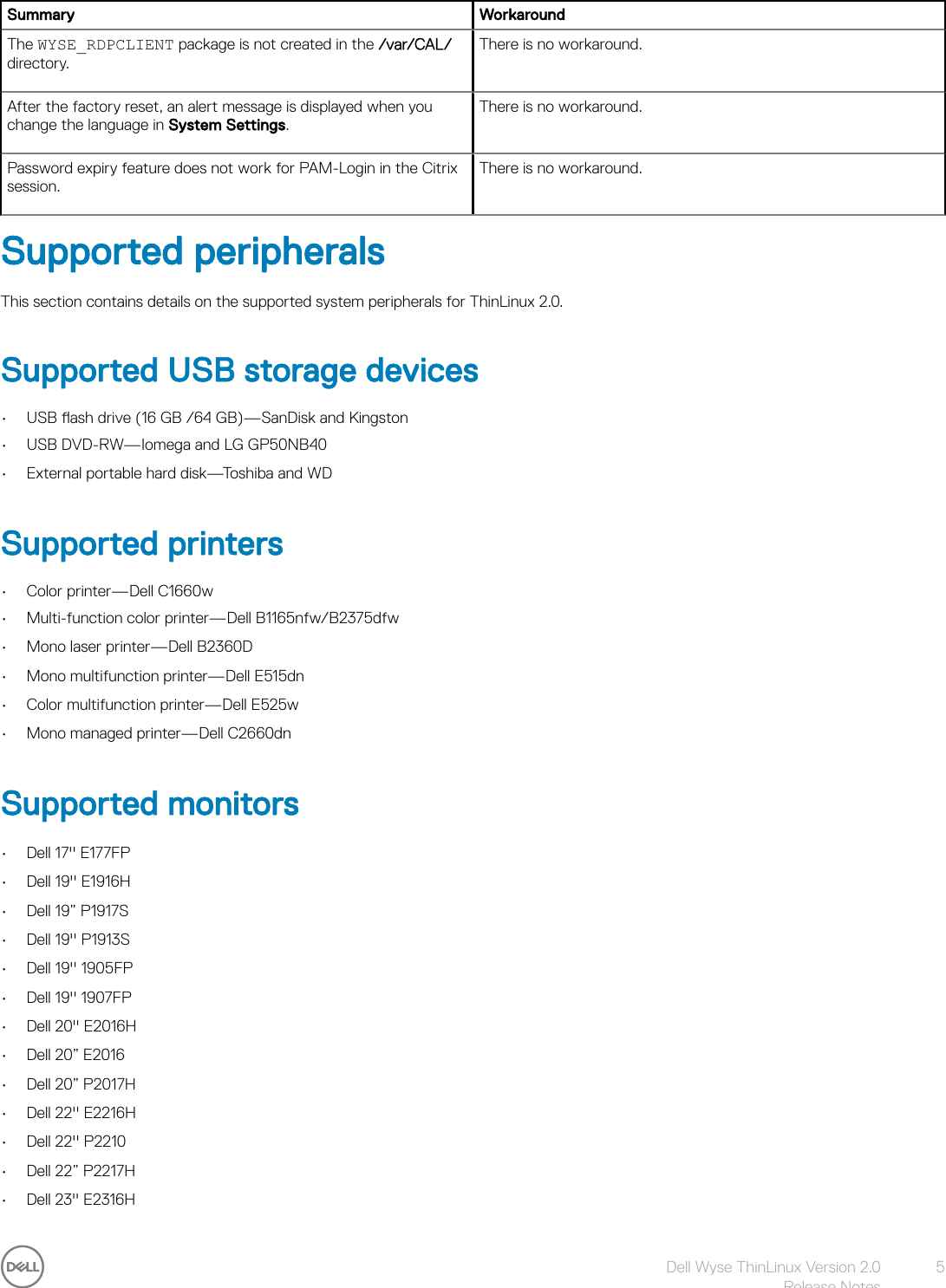 Page 5 of 7 - Dell Wyse-3040-thin-client Wyse ThinLinux Version 2.0 Release Notes User Manual  - Thin Linux Release-notes2 En-us