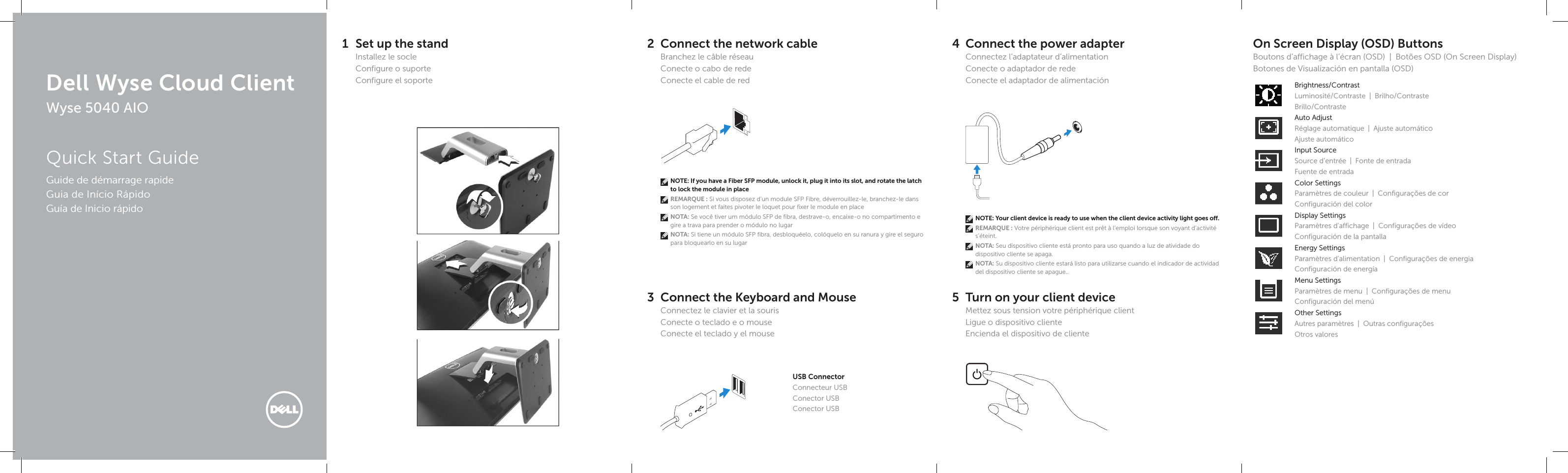 Page 1 of 2 - Dell Wyse-5040 Wyse Cloud Client - 5040 AIO Quick Start Guide User Manual Os Adicionales Deployment Guide8 En-us