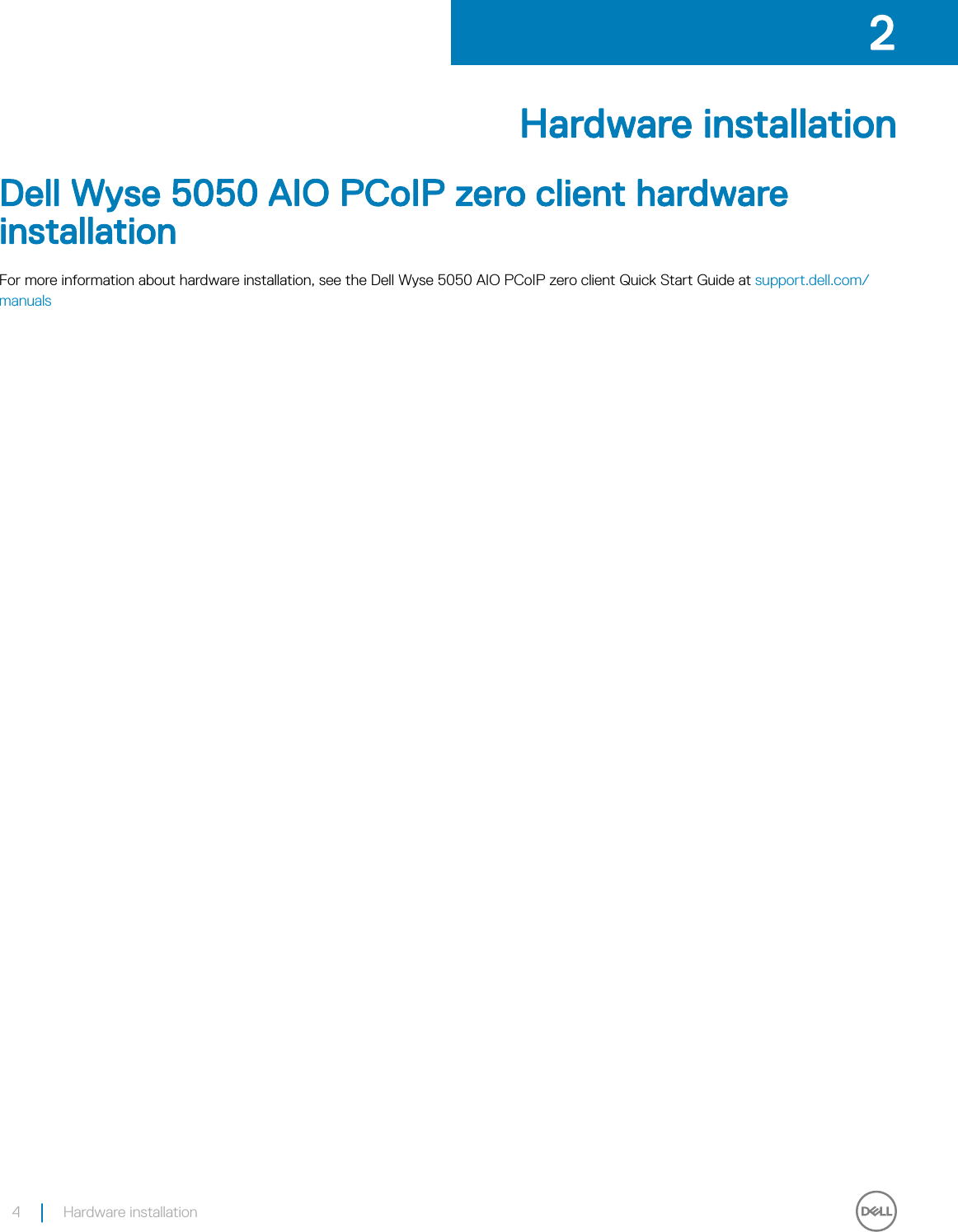 Page 4 of 12 - Dell Wyse-5050-aio Wyse 5050 All-In-One PCoIP Zero Client User’s Guide User Manual PCo IP User's En-us