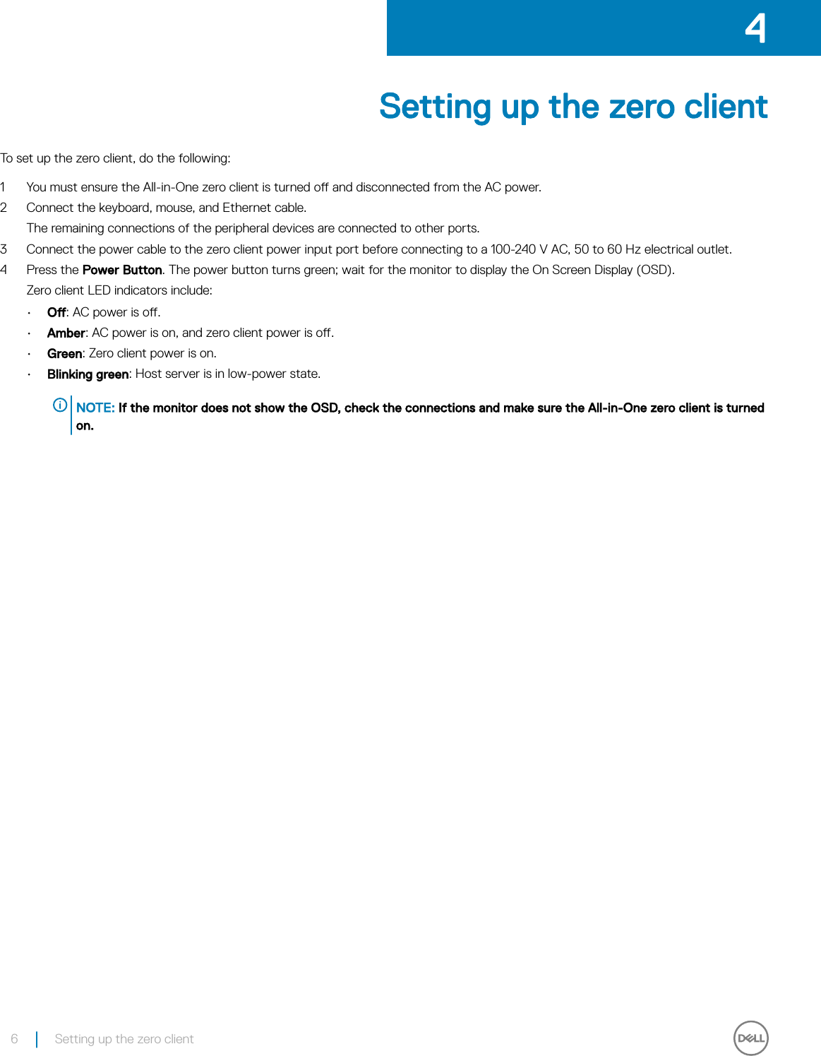 Page 6 of 12 - Dell Wyse-5050-aio Wyse 5050 All-In-One PCoIP Zero Client User’s Guide User Manual PCo IP User's En-us