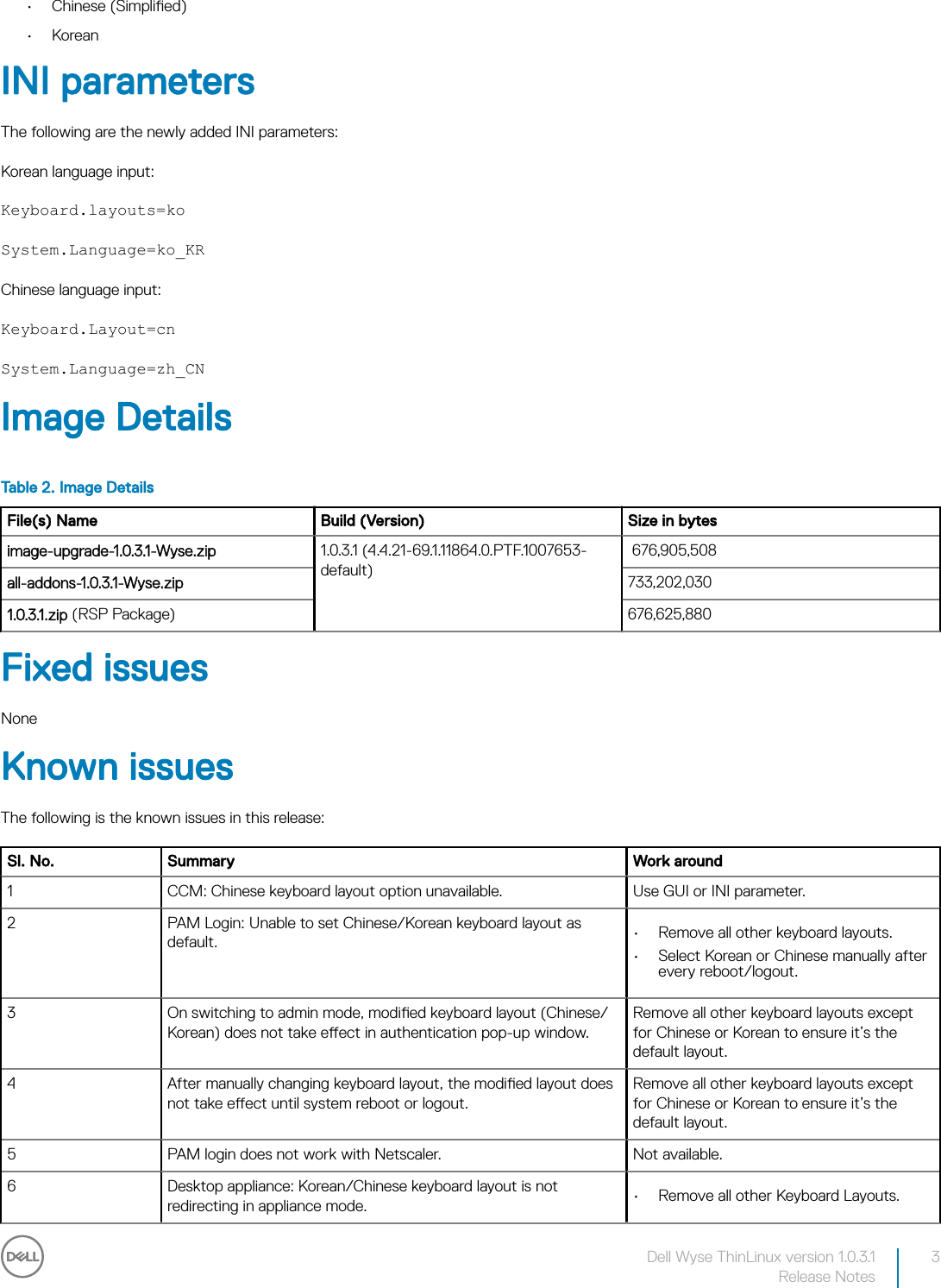 Page 3 of 5 - Dell Wyse-5060-thin-client Wyse ThinLinux Version 1.0.3.1 Release Notes User Manual  - Thin Linux Notes6 En-us