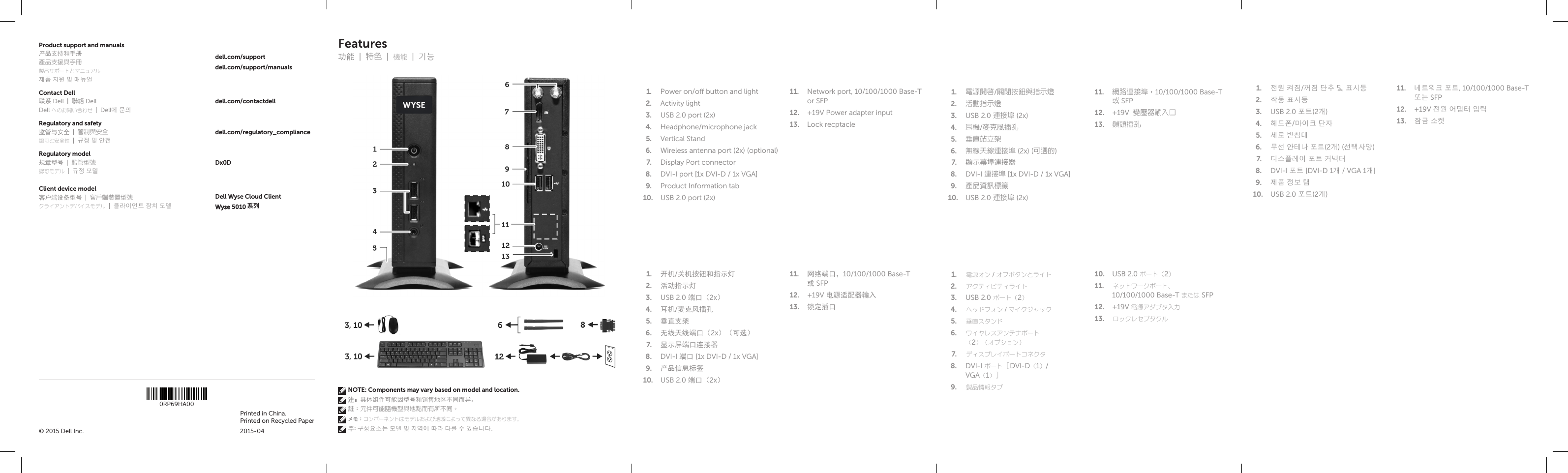 Page 2 of 2 - Dell Wyse-d00dx Wyse Cloud Client - 3010 Quick Start Guide User Manual  5010 Qsg Ccc