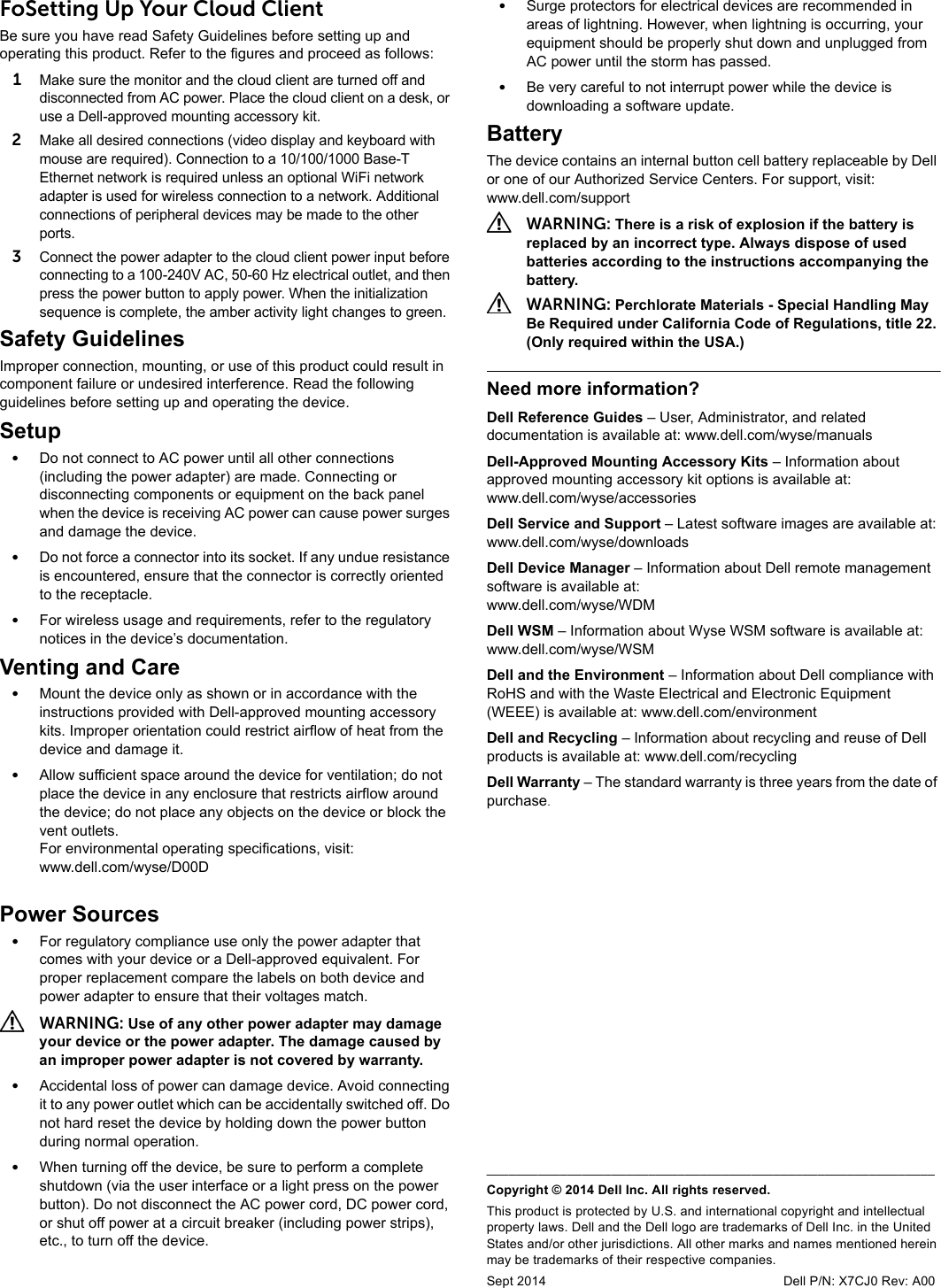 Page 3 of 10 - Dell Wyse-d00dx Wyse 5012/5290 (облачные клиенты класса D, модель Dx0D) Краткое руководство пользователя User Manual Дополнительные документы - 5012 5290 Qsg Ru-rs