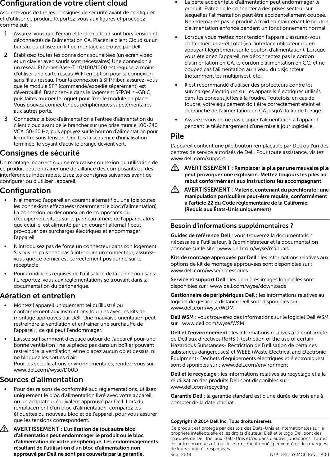 Page 5 of 6 - Dell Wyse-d00dx Wyse 5012/5290 (D Class Cloud Clients, L Dx0D) Schnellstart-Handbuch User Manual Weitere Dokumente - 5012 5290 Qsg De-de