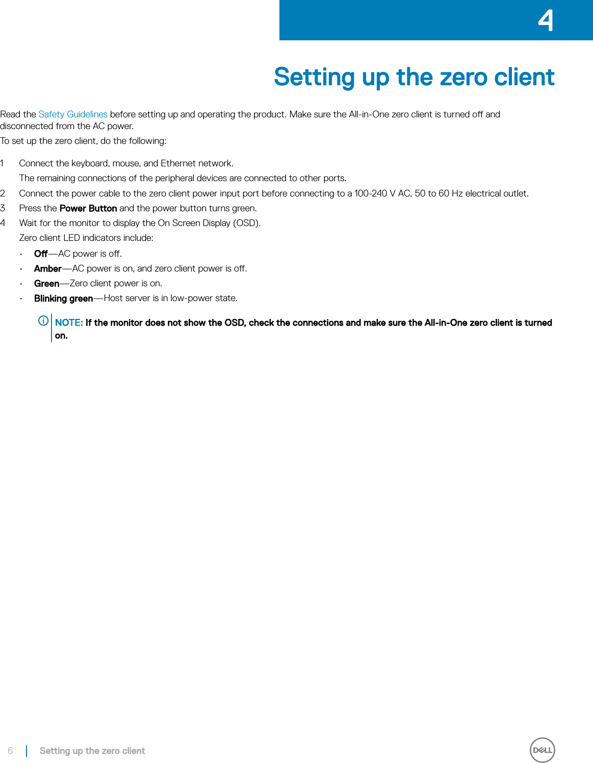 Page 6 of 12 - Dell Wyse-p25 Wyse 5030 PCoIP Zero Client User Guide Manual PCo IP User's En-us