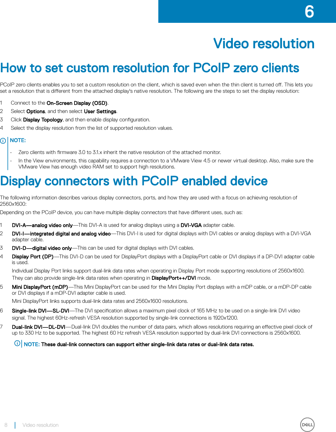 Page 8 of 12 - Dell Wyse-p25 Wyse 5030 PCoIP Zero Client User Guide Manual PCo IP Users-guide En-us