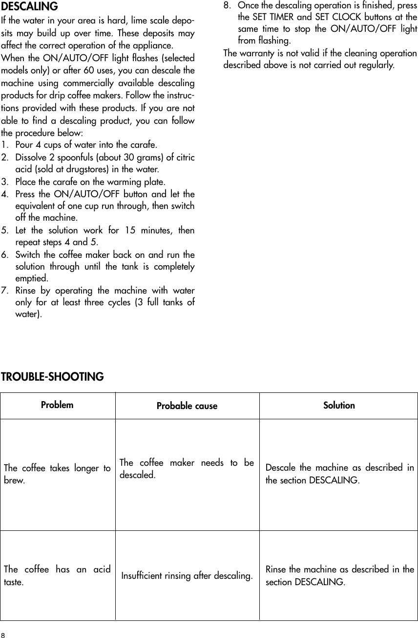 Page 5 of 6 - Delonghi Delonghi-14-Cup-Coffee-Maker-Dc514T-Instruction-Manual- GB  Delonghi-14-cup-coffee-maker-dc514t-instruction-manual