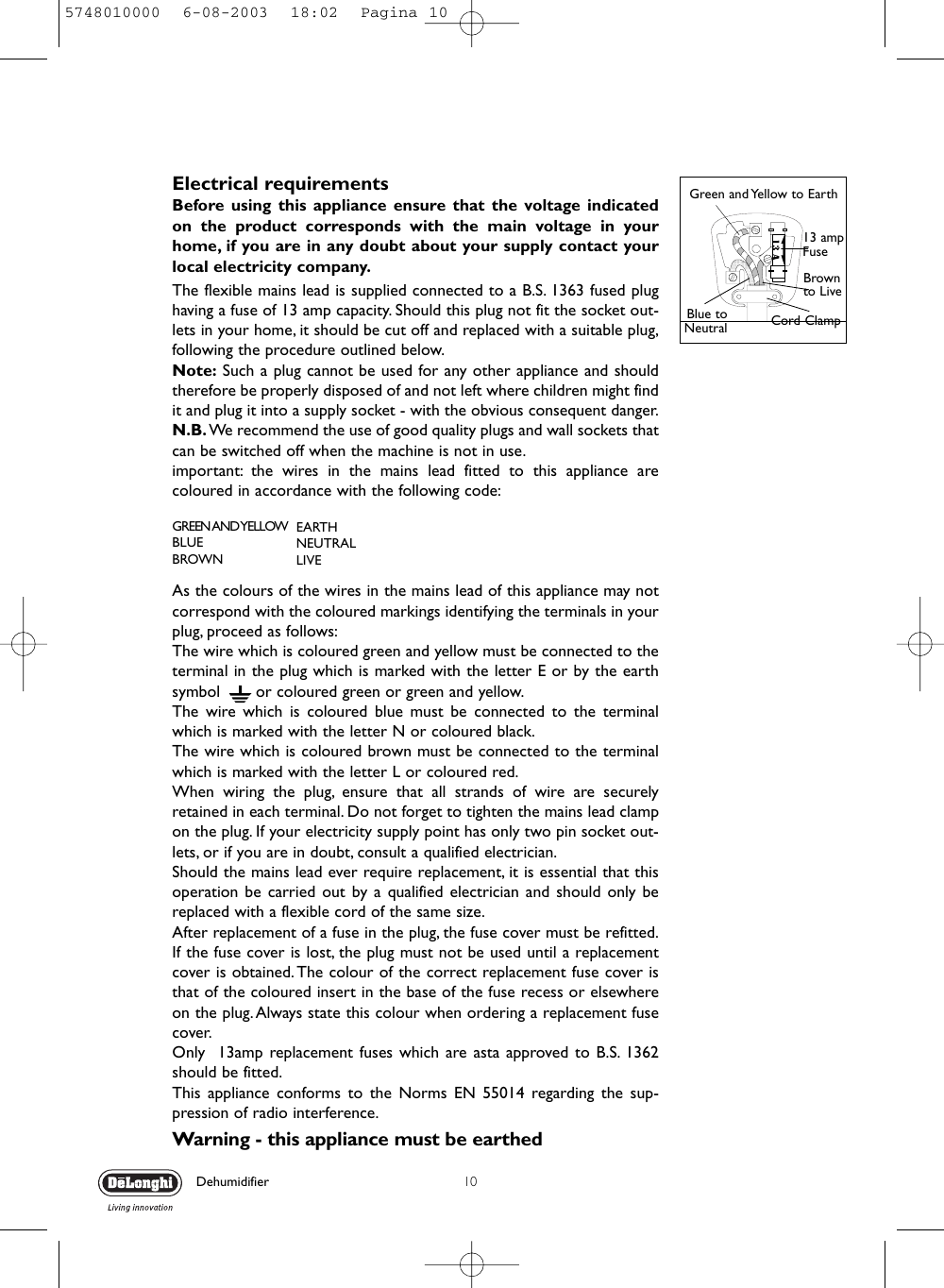 Page 10 of 12 - Delonghi Delonghi-21-Dec-Users-Manual- 5748010000  Delonghi-21-dec-users-manual