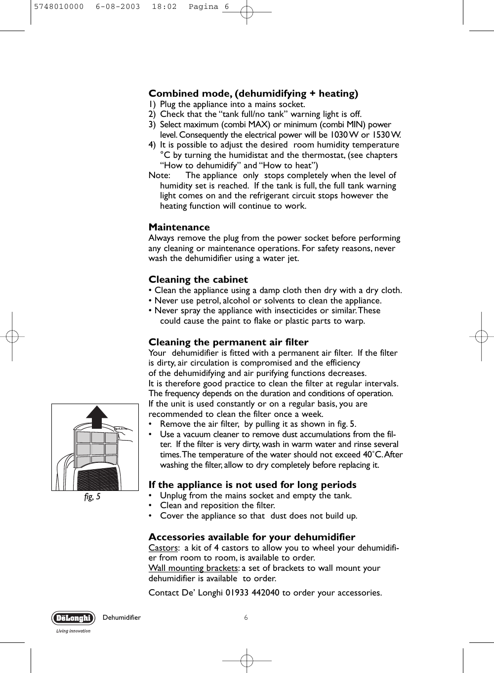 Page 6 of 12 - Delonghi Delonghi-21-Dec-Users-Manual- 5748010000  Delonghi-21-dec-users-manual