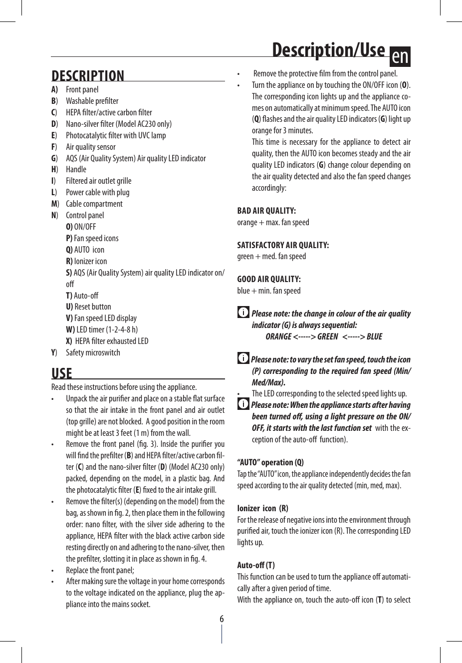 Page 3 of 5 - Delonghi Delonghi-Ac-150-Instruction-Manual-  Delonghi-ac-150-instruction-manual